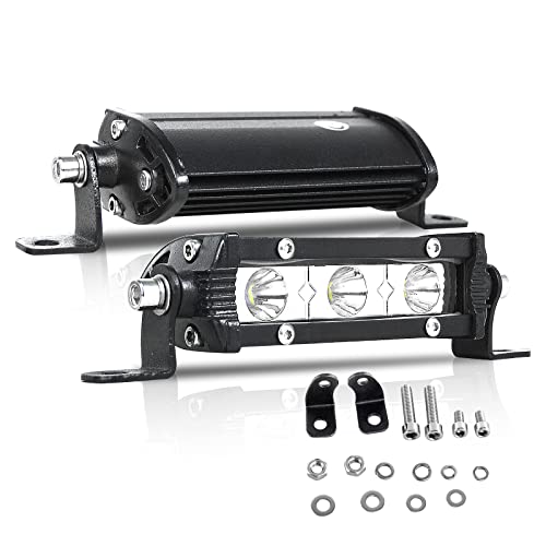 PICAA 10,2 cm 15 W schlanke, einreihige LED-Lichtleiste, Nebelscheinwerfer, Fahrlicht, Dachstoßstange, Lichtleisten für LKW, Boot, ATV, UTV, SUV (2 Stück)