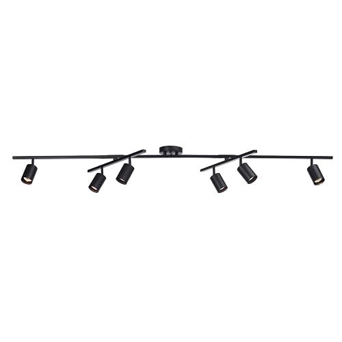 Globe Electric 59463 6-Light Track Lighting, Matte Black Finish, Center