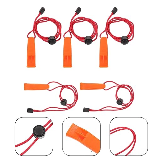 Juego de 5 silbatos plásticos para emergencia y entrenamiento miniatura 4