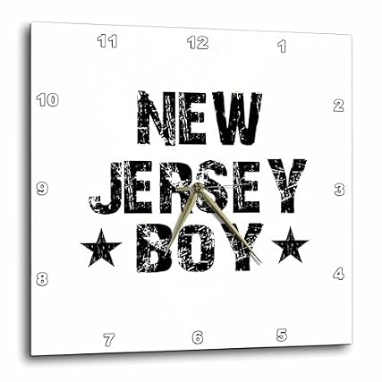 3 d Rose Wall Clock Silent 10 inch New Jersey Boy Home State Pride USA United States of America