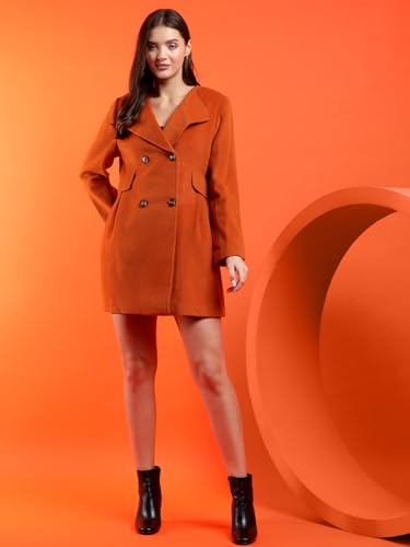Image of KOTTY Womens Cotton Blend Standard Length Elegant Style Coat - Classic Style with Modern Detailing