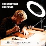 Large Ring Light Kit with 79" Stand, [New Version] 55W 6700K Dimmable,LED 18" Big Ring Light Tripod,Dual Phone Holder for iPhone,tiktok,Makeup,Yutobe,Live Stream,Photography,Video Recording - Image 3