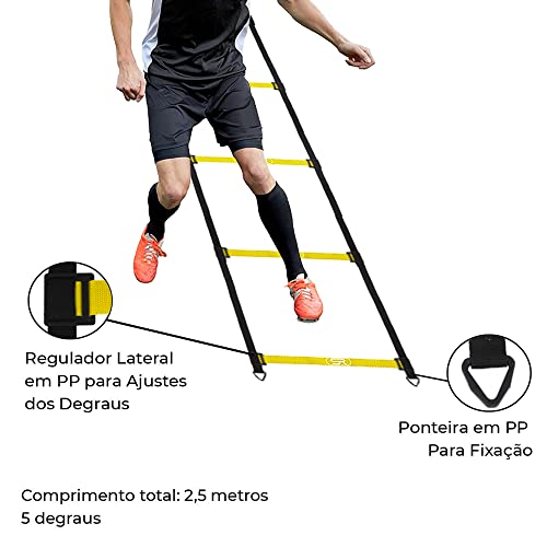 Escada Agilidade + 10 Pratos + 10 Cones Para Circuito