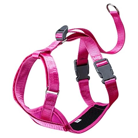 Puphooo Size Free No Pull Dog Harness Soft Breathable Lightweight Adjustable Vest for Walking Training Hiking for Small Medium Dogs Puppy (M, Pink) Cover