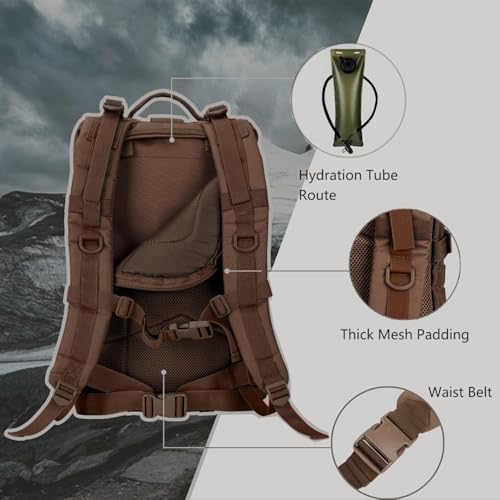 Image of Hannibal Tactical MOLLE Assault Backpack, Tactical Backpack Military Army Camping Rucksack