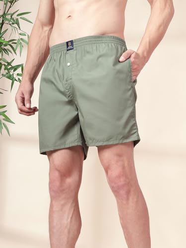 Image of Urban Scottish Men's 100% Cotton Solid Boxers Shorts with Side Pockets (Pack of 3)