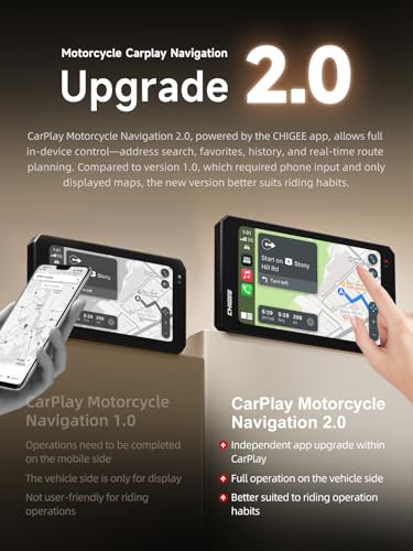 CHIGEE AIO-6 LTE 4G Motorcycle GPS Navigation with 6 inch Display, Motorcycle Carplay Android Auto, Real-time alerts, Electronic Fence,IP9X Waterproof