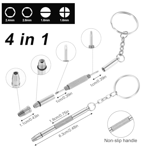 Mabor Kit de 5 peças de chave de fenda para óculos, 4 em 1, mini precisão, kit de chave de fenda de