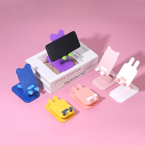 Support téléphone portable pliable ours bleu lot de 3 réglable pour bureau - 5