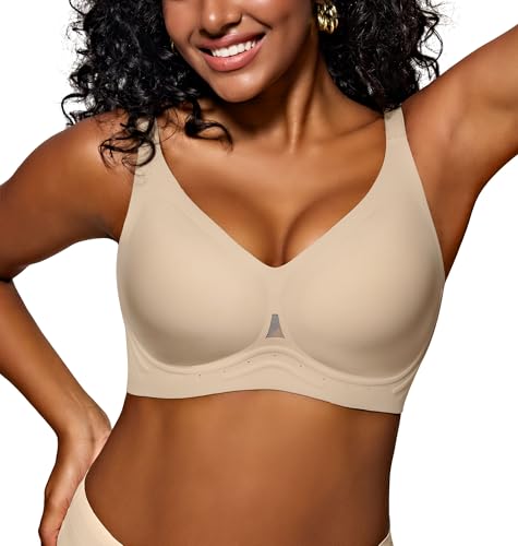 Comfortable Wireless Everyday Bras for Women Seamless Full Coverage T-Shirt Bra Breathable Support Brassiere