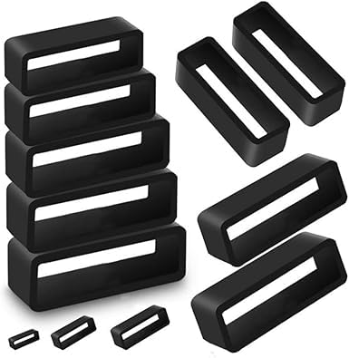Loops de correa para reloj silicona negra 14mm pack 4 miniatura 5