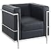 Charles Le Corbusier LC2 Petit Confort - Sedia da 76 cm, colore: Nero