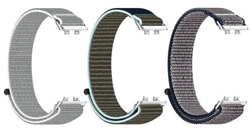 [SHEAWA] for HUAWEI Band 11 Pro/11 �o���h �x���g 3�_�Z�b�g �i�C���� �����o���h �ʋC���ɗD�� �ւ��x���g �X�g���b�v �A�N�Z�T���[ (���C�g�O���[�{�O���[�E�u���[�{�~�b�h�i�C�g�u���[)