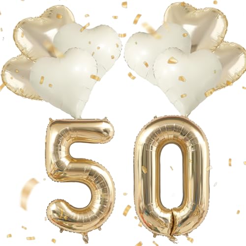 50er Ballon-Set Jubiläumsdeko, Goldene Hochzeit deko, Folienballon Zahl 50 Gold mit Herz Folienballon, Alufolie für Goldene Hochzeit, für Goldenehochzeit、50.Jubiläum、50.Geburtstag 50er Ballon-Set Jubiläumsdeko, Goldene Hochzeit deko, Folienballon Zahl 50 Gold mit Herz Folienballon, Alufolie für Goldene Hochzeit, für Goldenehochzeit、50.Jubiläum、50.Geburtstag