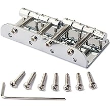 Zinc 4 String Bridge For Fender Precision Jazz Bass Guitar Chrome 201B-4 Badass Accessory