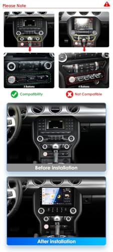 Autoradio Mustang Remplacement Écran Noir Solution GPS Android 15.0 Tactile 9'' - 2