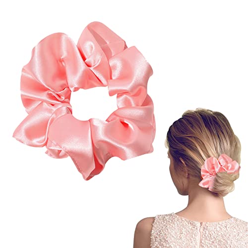 Haargummis Seide Scrunchies, Haargummis Elastische Haarbänder Pferdeschwanz, Bunte Haarschmuck Haarseil für Mädchen Damen (Rosa Kirsche) Cover