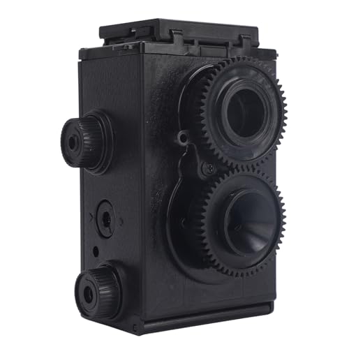 Vikye 35mm Film Camera DIY Kit, Vintage Camera with Waist Level Viewfinder and Dual Lens for Building and Photography Black White Photos