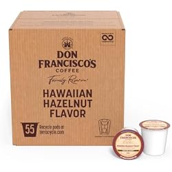1 of Don Francisco's Hawaiian Hazelnut Coffee Pods, Medium Roast, 55ct | Compatible with Keurig Coffee Pod Brewers, 100% Arabica Coffee, Convenient Single Serve Brewing, Fresh Brew in Every Cup
