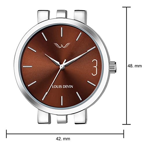 Image of LOUIS DEVIN Men's Analog Wrist Watch with Stainless Steel Chain
