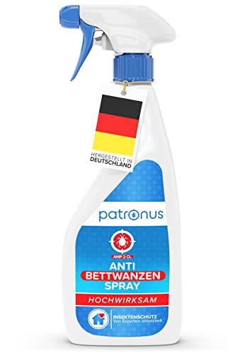 Preisvergleich Produktbild Patronus Anti Bettwanzen-Spray zur Bettwanzen-Bekämpfung 500ml - Mittel gegen Bettwanzen - geruchsneutral, hochwirksam und laborgeprüft