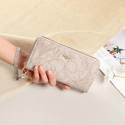 Image of RNIEGA Wallets for Women RFID Blocking Leather Women's Wallet Large Capacity Double Zip Wristlet Clutch | Credit Card Holder Ladies Phone Purse