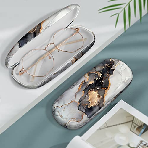 Image of FINTIE Hard Shell Eyeglasses Case, Portable Protective Glasses Cover Eyeglass Holder Box with Cleaning Cloth for Men Women
