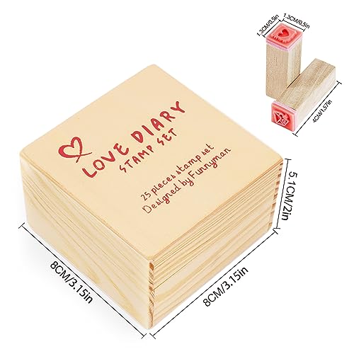 Toptime Timbri in legno, 25 pezzi, motivo: amore e...