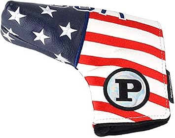 GOOACTION 1PC USA Golf Club Blade Putter Cover Magnetic Closure with Creative Stars and Stripes American Flag Pattern Synthetic Leather Patriotic Golf Head Cover