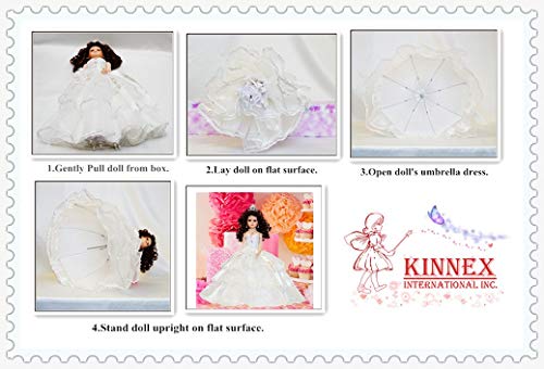 Kinnex Collections By Amanda 18" Porcelain Quinceanera Umbrella Doll (Table Centerpiece) ~ White ~ Kw18728-1 #TOP4