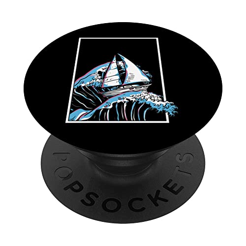 Barca a vela Sailor Sailing Captain Regatta Skipper Waves Ship PopSockets PopGrip Intercambiabile