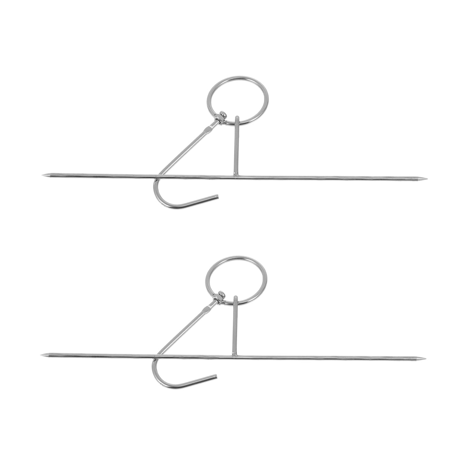 HOLIDYOYO 3Pcs Meat Hook and Roast Duck Hooks, Stainless Steel -Hooks for Hanging Beef Ribs Chicken Bacon Hams Meat Hanger BBQ Tools Accessories