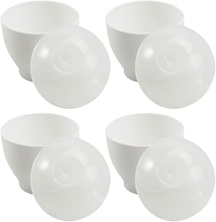 Hemoton 4 Pcs Microwave Egg Poacher Cups with Lid Mini Steamed Egg Cooker for Quick Healthy Breakfast 3.74 X 2.55 Inch Microwave Cup Set