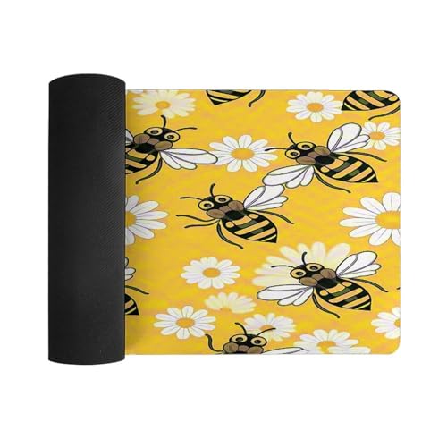Alfombrilla de escritorio grande con diseño Bee Daisy miniatura 3