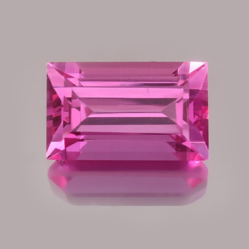 Saphir rose naturel 15x9mm en taille émeraude pour la création de bijoux uniques