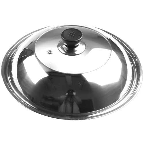 Eleganter Wok-Deckel aus Edelstahl mit Knopf zum Kochen und Konservieren von Lebensmitteln (30 cm) Eleganter Wok-Deckel aus Edelstahl mit Knopf zum Kochen und Konservieren von Lebensmitteln (30 cm)