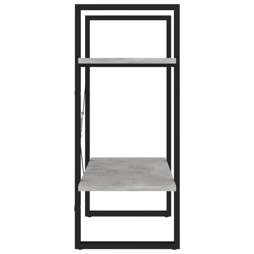 Estantería con 2 compartimentos, color gris hormigón, 60 x 30 x 70 cm, material de madera, estantería de pie con aspecto industrial, estantería moderna para salón, resistente y fácil limpieza