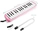 Vangoa 32 Key Melodica, Musical Instrument Air Piano Keyboard, Melodicas with Carrying Bag, Double Mouthpieces, Wipe Cloth, Key Stickers, Long Tubes (Pink)