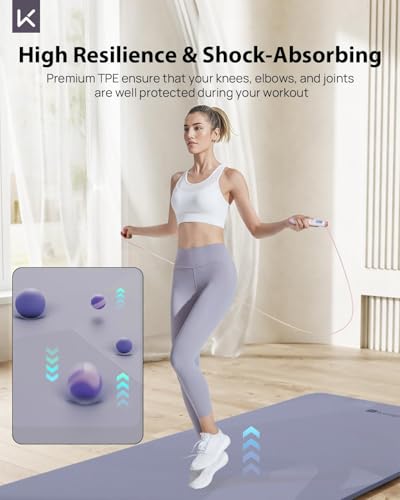 Image of KEEP Extra Wide Yoga Mat, 7mm Thick 72 inch x 32 inch Exercise Mat | 7mm thick Extra wide yoga mat with carry strap for home workout, yoga, exercise and Pilates
