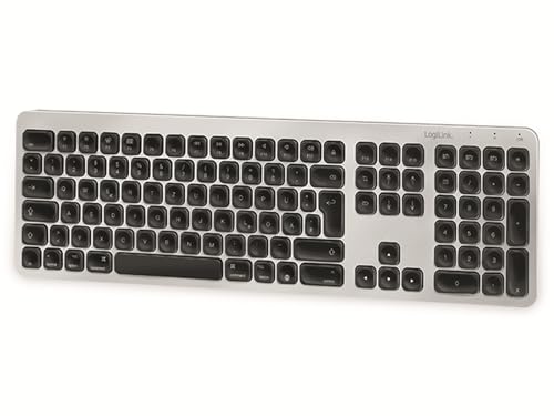 Logilink Id0206 Wireless Tastiera, Bluetooth, Nero/Argento