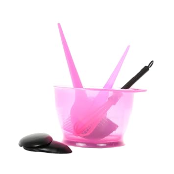 Pink Hair Dye Tools 5 Piece Set for Salon and School Use