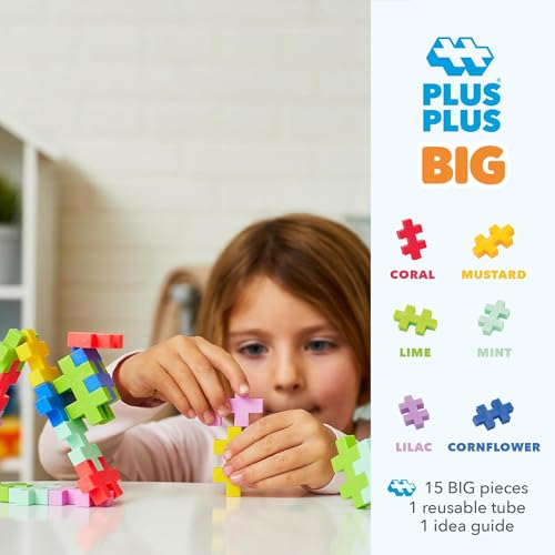 Image of PLUS PLUS Big 15 Piece Tropical Mix - Large Building Blocks for Toddlers