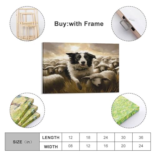 Impression sur toile border collie tableau d art pour interieur