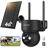 WOLFANG No WiFi Security Camera, 4G CCTV Camera with Sim Card, Camera Wireless Outdoor, Solar Powered, Night Vision, Spotlight, 2K HD, Local Recording, 2-Way Audio, PIR Motion, 32GB SD Card