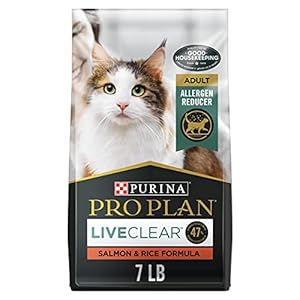 Purina Pro Plan Allergen Reducing, High Protein Cat Food, LIVECLEAR Salmon and Rice Formula – 7 lb. Bag