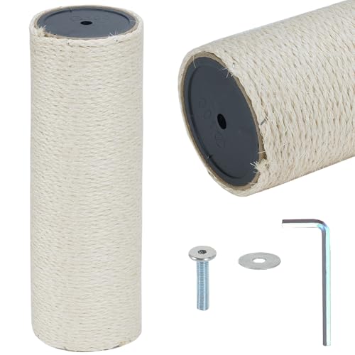 Dimaka Cat Scratching Post Replacement Pole 4.5 inches Diameter,15.7 inches Length,Natural Sisal Covered