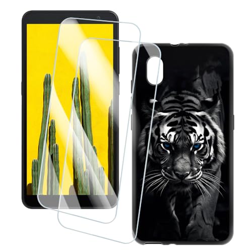 OAGELIM 2�Z�b�g �X�N���[���v���e�N�^�[ + �P�[�X TCL L7 5102K (5.5 �C���`) �Ƃ̌݊������� �A�[�e�B�X�e�B�b�N�J�X�^���v�����g�J�o�[�Ƌ����K���X�t�B���� �X�N���b�`�h�~ (��)