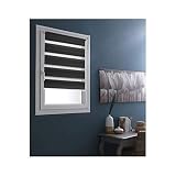 MADECOSTORE Double Store Enrouleur Jour Nuit - Gris - L45 x H100cm - Fixation avec ou sans perçage - Chaînette coordonnée DD7908045100