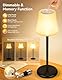 LED Tischlampe kabellos 2 Stück, IP54 Akku Flaschenlampe Zwei Anwendungen, 7 Modi Stufenlos Dimmbare Licht, 5200mAh Touch Control Dimmbar Tischleuchte Kabellos für Restaurants Schlafzimmer (Weiß)