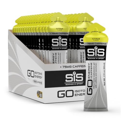 Image of Science in Sport GO Energy + Caffeine Energy Gel for Elite Athletes - 22g Carbohydrates & 75mg Caffeine - Isotonic Formula - Sports Nutrition - Citrus Flavor - 30 Count